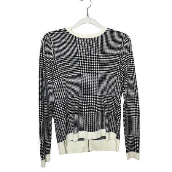 H&M Sweaters - H&M Houndstooth Sweater in Black and White Exposed Back Zipper Size Small Sz S